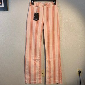Brand New Striped Slim Wide-Leg Pants